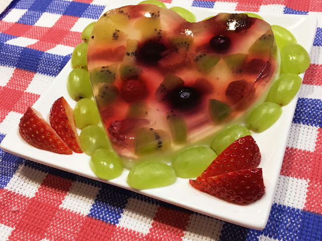 寒天で簡単☆2層のゼリーケーキ